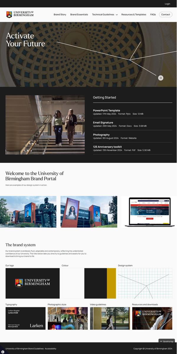 University of Birmingham Brand Portal