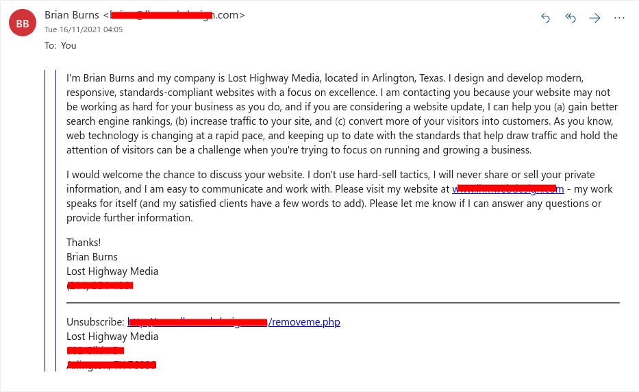 Lost Highway Media Spam